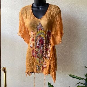 Boho Batwing Sheer Blouse